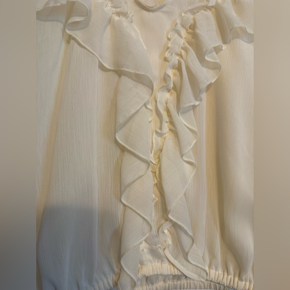 VENUS Cream Romantic Ruffle Blouse - Picture 3 of 5